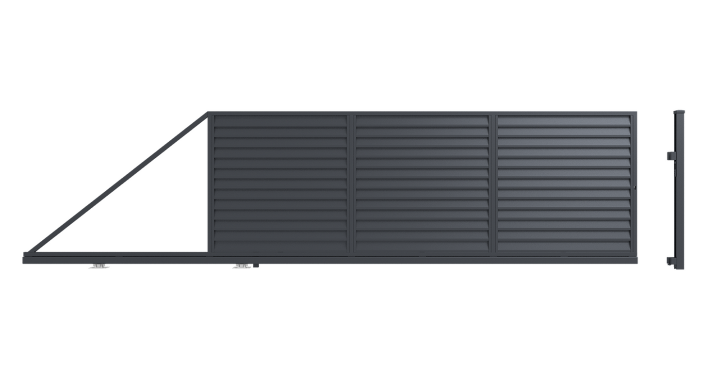 Schiebetor elektrisch - Schiebetor Imperial Rolltor 150-180x400 cm aus Metall für Einfahrten