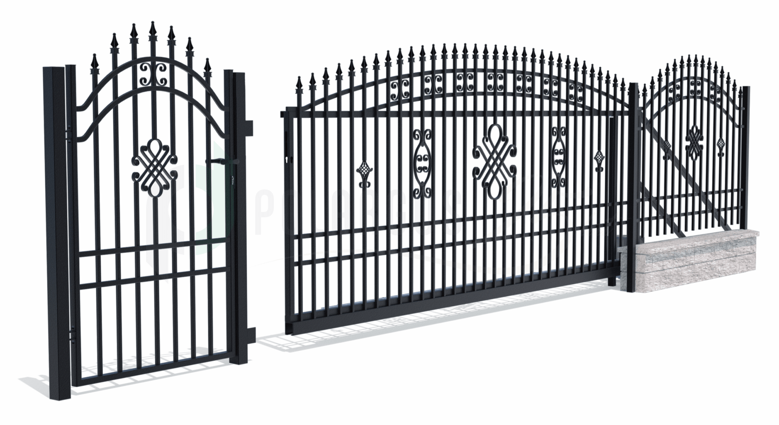 Schiebetor elektrisch - Schiebetor Greta Rolltor 169x400 cm aus Metall für Einfahrten.