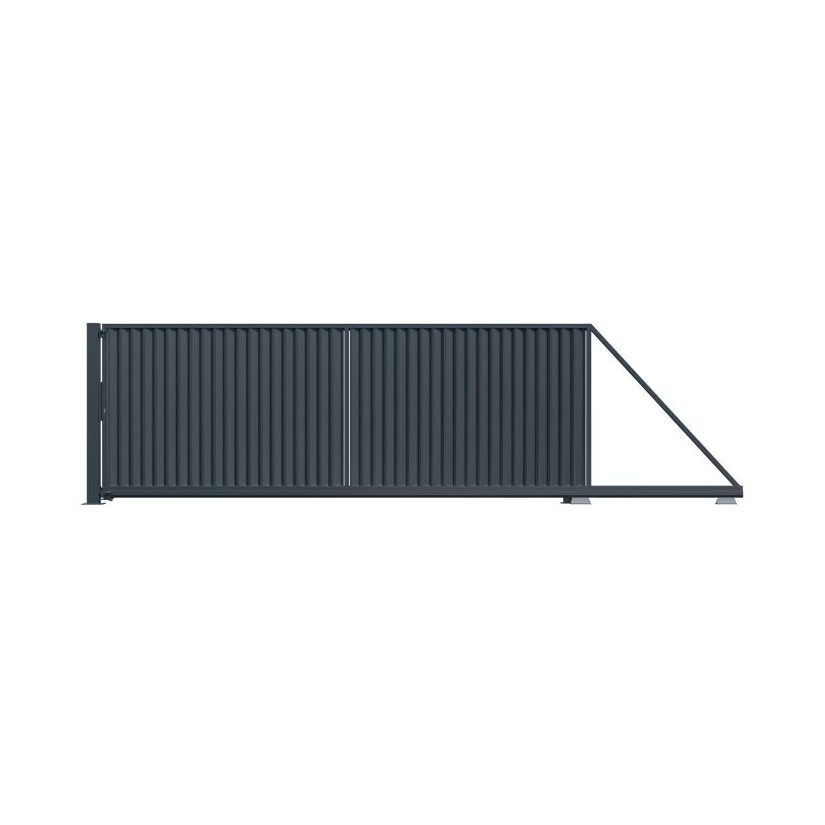 Schiebetor elektrisch - Schiebetor Topaz Rolltor 149x400 cm aus Metall für Einfahrten.