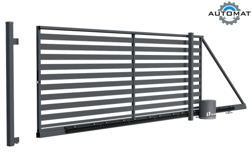 Schiebetor elektrisch - Schiebetor Milton System 149x400 cm aus Metall für Einfahrten.