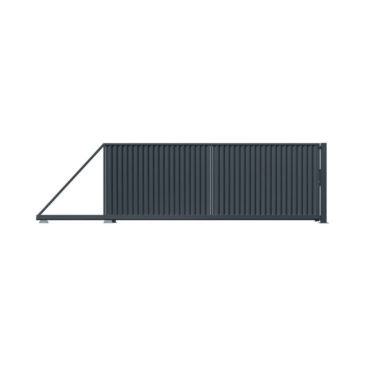 Schiebetor elektrisch - Schiebetor Topaz Rolltor 149x400 cm aus Metall für Einfahrten.