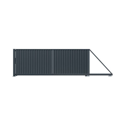 Schiebetor elektrisch - Schiebetor Topaz Rolltor 149x400 cm aus Metall für Einfahrten.
