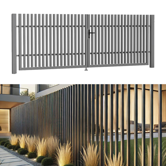 NEU PREMIUM DOPPELFLÜGELTOR COMB FENCE
